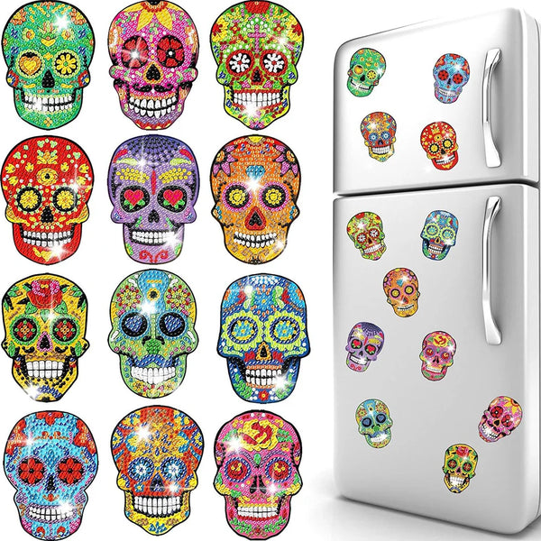 Sugar Skull Diamond Painting Magnet Set