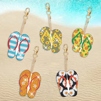 Summer Flip Flops Diamond Painting Keychains Set #1