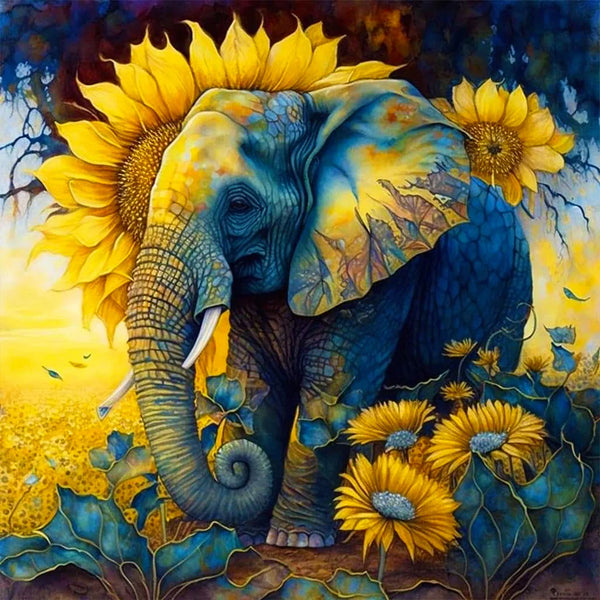 Sunflower Elephant Diamond Painting #2