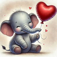 Valentine's Day Elephant Diamond Painting