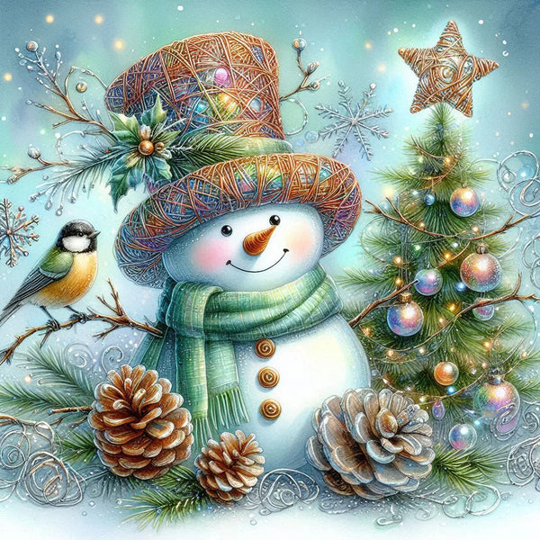 Winter Snowman Diamond Painting #1