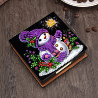 Winter Snowman in Purple Diamond Painting Notecard Box