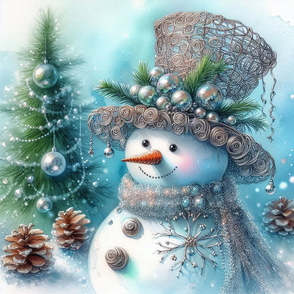 Winter Snowman Diamond Painting #3