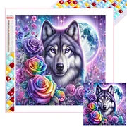 Wolf & Roses Diamond Painting