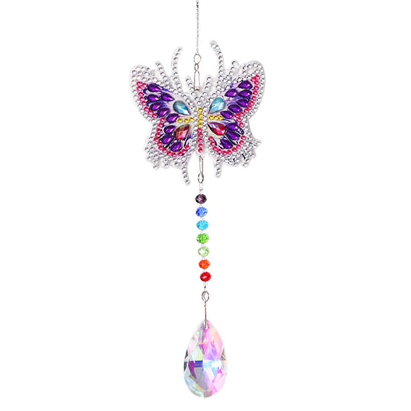 Purple Butterfly Diamond Painting Suncatcher