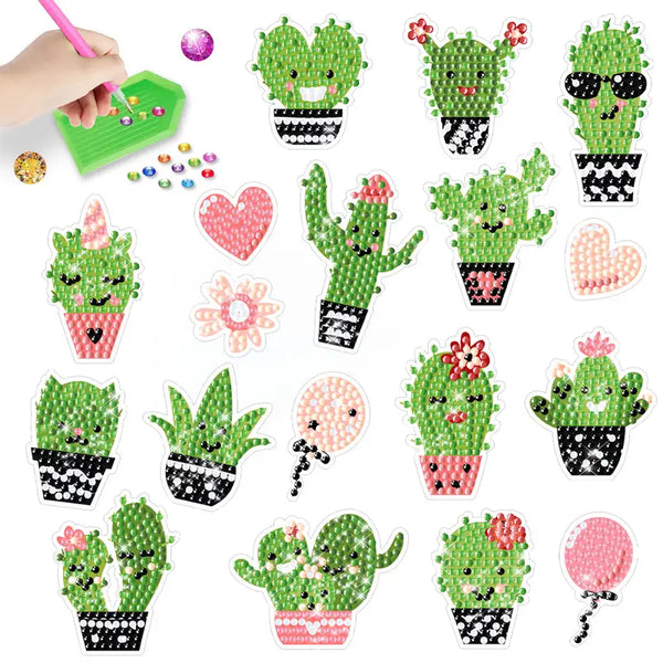 Cactus Diamond Painting Sticker Set