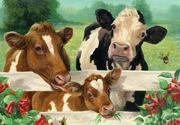 Cow Family Diamond Painting