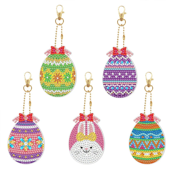 Easter Egg Diamond Painting Keychain Set