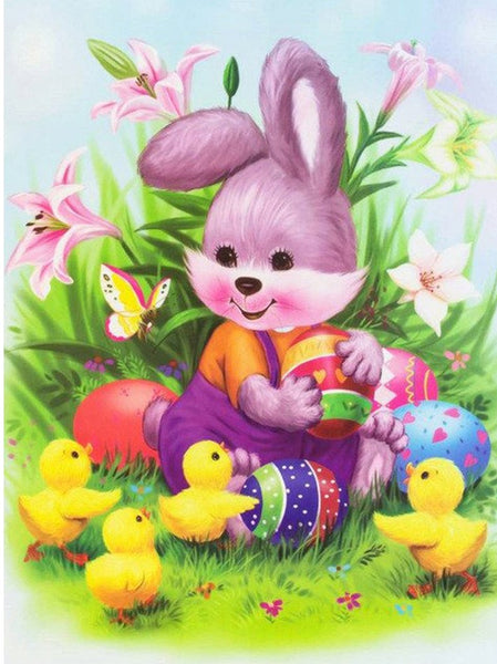 Easter Rabbit & Chicks Diamond Painting