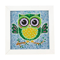 Cartoon Green Owl Diamond Painting