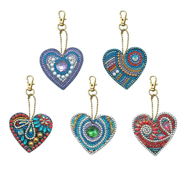 Heart Diamond Painting Keychains