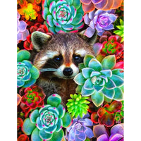 Hiding Racoon Diamond Painting