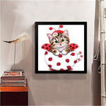 Load image into Gallery viewer, Ladybug Kitten Partial Diamond Painting
