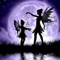 Moon Fairies Silhouette Diamond Painting