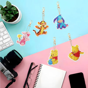 Pooh & Friends Diamond Painting Keychain Set #1