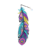 Feather Shaped Diamond Painting Bookmark