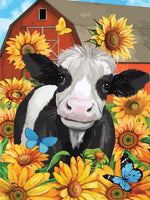 Sunflower Cow Diamond Painting