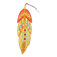 Feather Shaped Diamond Painting Bookmark